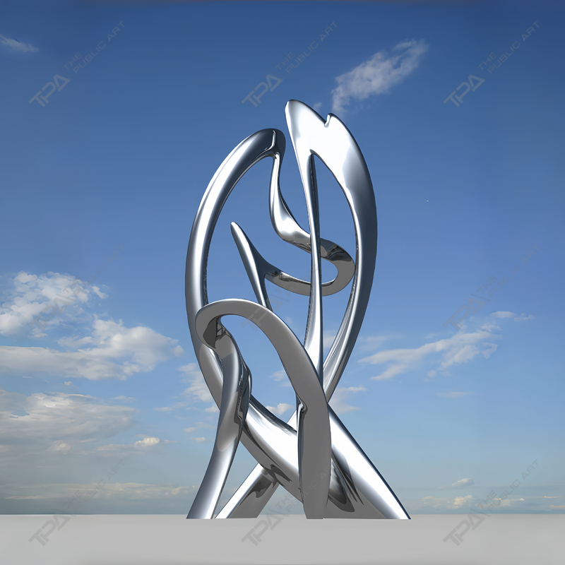 зеркальная скульптура из нержавеющей стали